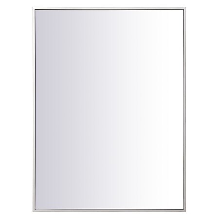 Metal Frame Rectangle Mirror 27 Inch In Silver